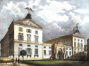 L' Hôtel du Gouvernement avec ses télégraphes vers 1840)