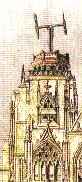 La tour mutilée de Notre-Dame de l'Epine - détail d'une gravure ancienne