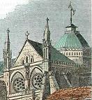Le télégraphe sur la cathédrale de Strasbourg vers 1850 (détail)